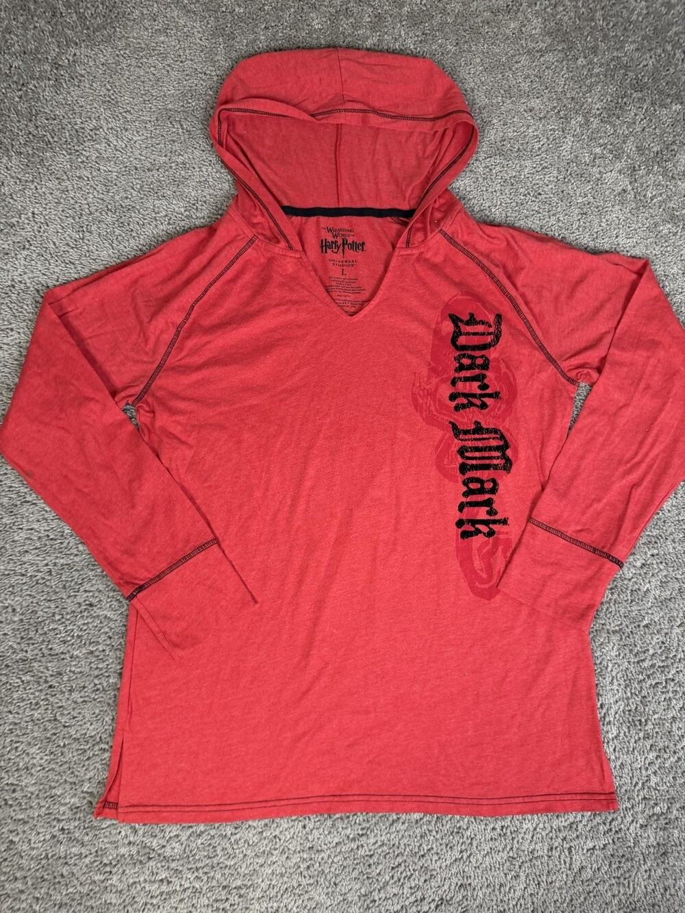 The Wizarding World Of Harry Potter Hoodie Mens L Red The Dark Mark Voldemort
